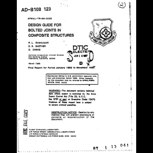 AFWL-TR-86-3035 - Design Guide for Bolted Joints in Composite Structures