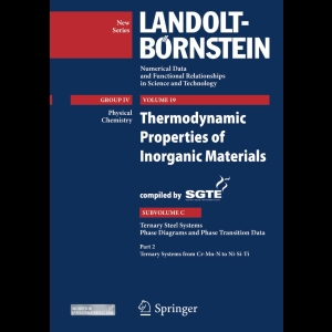 Landolt–Bornstein - Group IV - Physical Chemistry - Volume 19 - Thermodynamic - Properties of Inorganic Materials