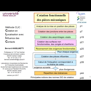 Méthode CLIC (Cotation en Localisation avec Influence des Contacts)