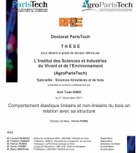 Comportement élastique linéaire et non-linéaire du bois 