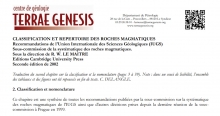 Classification et répertoire des roches magmatiques