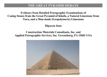 Evidence from Detailed Petrographic Examinations of Casing Stones from the Great Pyramid of Khufu, a Natural Limestone from Tura, and a Man-made (Geopolymeric) Limestone 