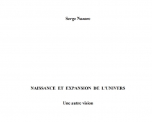 Naissance et expansion de l’univers – Une autre vision