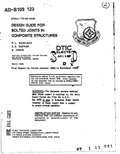 AFWL-TR-86-3035 - Design Guide for Bolted Joints in Composite Structures