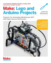 Build a Drawbot that roams around and traces its path with a marker pen Construct an analog Mindstorms clock with hands that display the correct time Create a machine that mixes a glass of chocolate milk at the touch of a button Make a Gripperbot rolling robotic arm that you control wirelessly with Arduinos mounted on your arms Explore electronic music by building a guitar-shaped Lego synthesizer Build a Lego lamp with on/off and dimmer switches that you control with a smartphone application Jump feet first